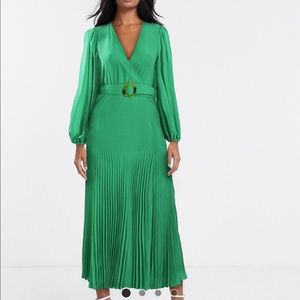 Bardot emerald green midi dress